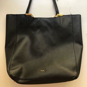 Ralph Lauren Black Leather Hand Bag Tote